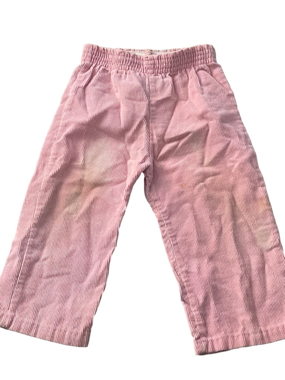 Vintage Pink Corduroy Wide-Leg baby Pants fading on front of pants